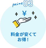 ポイント3 料金が安くてお得!